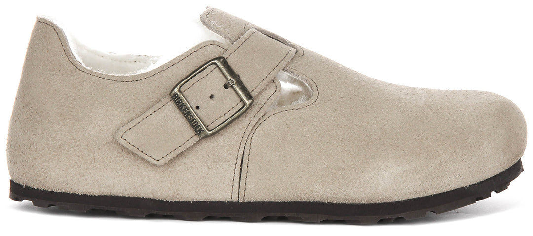 Birkenstock London en peau de mouton taupe | Coupe régulière