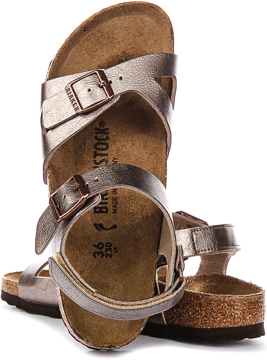 Birkenstock Rio Plain Kids In Taupe For Juniors | Narrow Fit