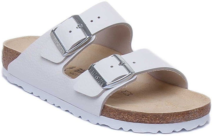 Birkenstock Arizona Sandale à lanières en cuir nubuck pour femmes en blanc