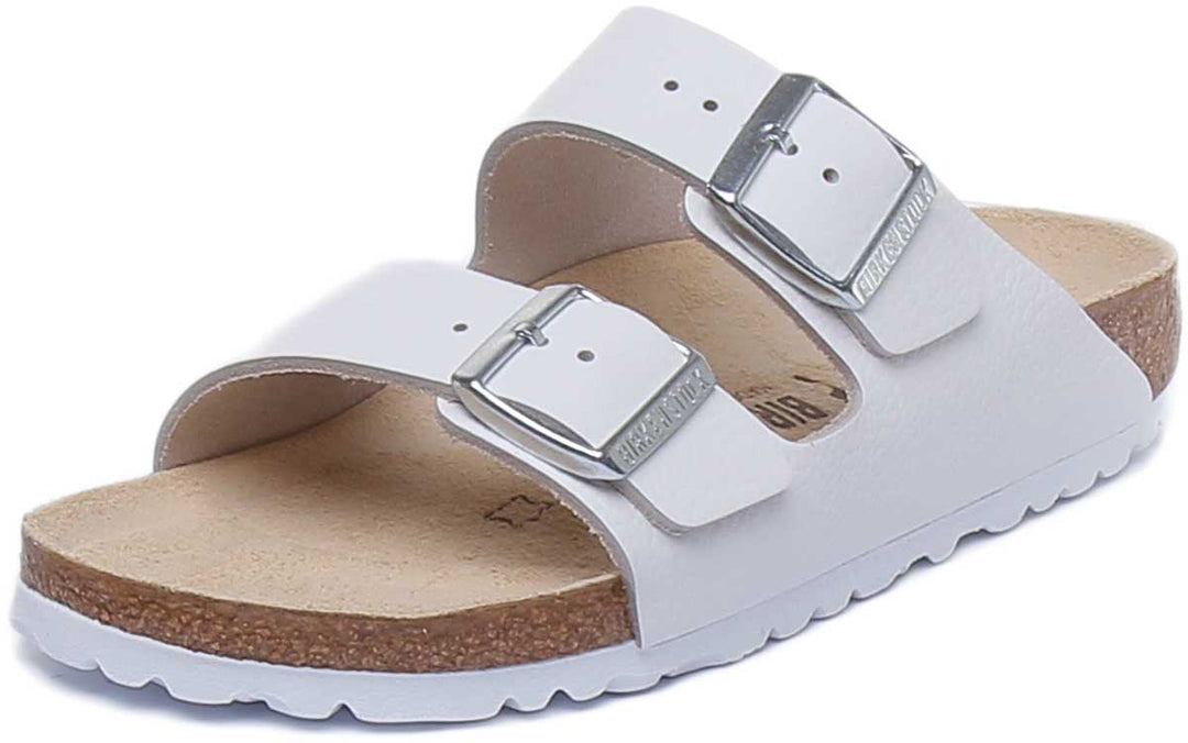 Birkenstock Arizona Sandale à lanières en cuir nubuck pour femmes en blanc