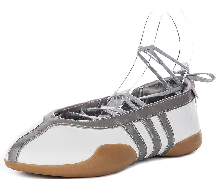 Adidas Taekwondo Ballet In White Silver For Women